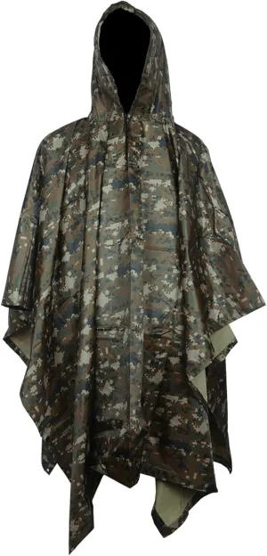HOW'ON Mens Rain Poncho Waterproof Poncho Hooded Poncho Emergency Raincoat