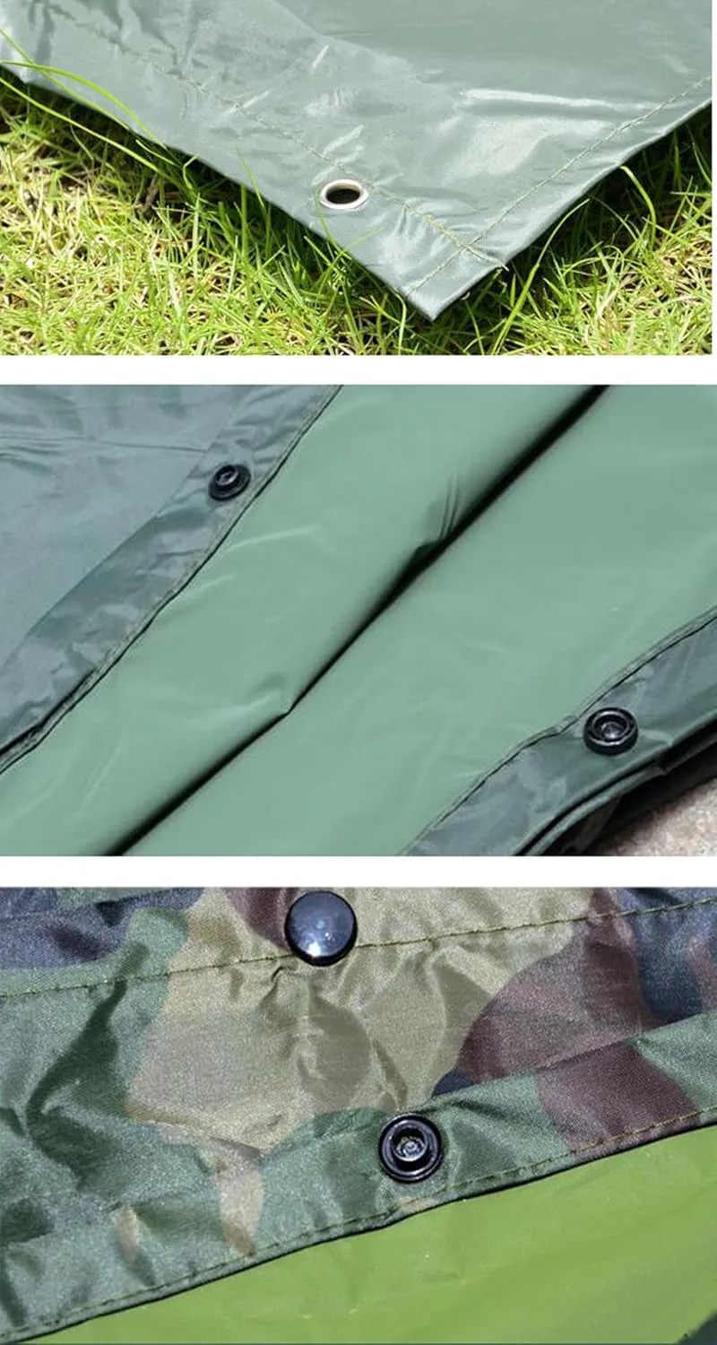 HOW'ON Mens Rain Poncho Waterproof Poncho Hooded Poncho Emergency Raincoat