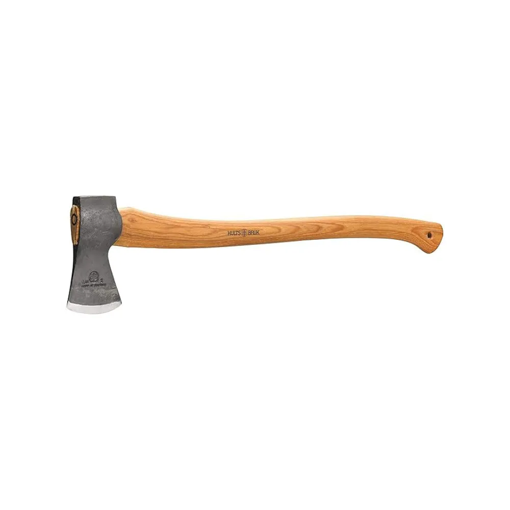 Hults Bruk Steel Head Brown Wood Handle Kisa Medium Sized Felling Axe - 840722