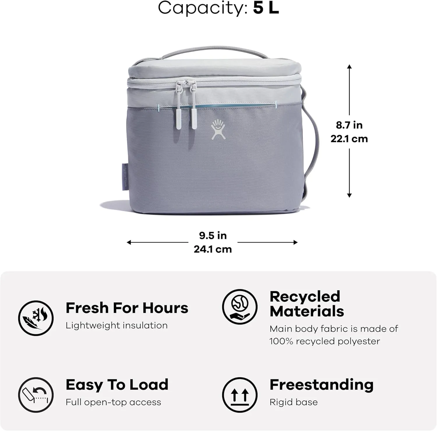 Hydro Flask Lunch Bag - Insulated Reusable Zipper Travel Lunchbox Lunchbag Food Container - Non-Toxic & BPA-Free
