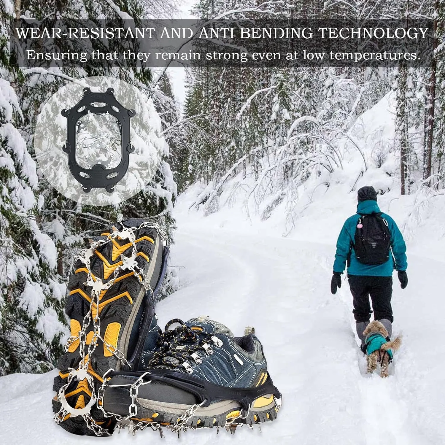 Ice and Snow Shoe Grips,Ice Shoe Grippers | Snow Boot Covers Shoe Nails Hiking Nails,Winter Outdoor Sports Supplies