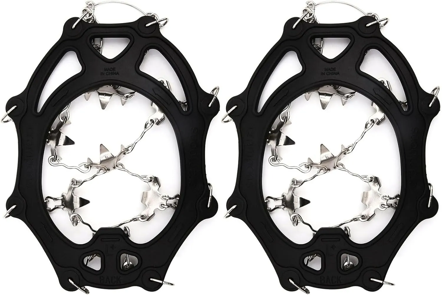 Ice Claw 201 Crampons with 26 Teeth, Ice Claw Non-Slip Ice Clamps Improved Thickened Stainless Steel Spikes, Stretchy TPE Material, Excellent Traction for