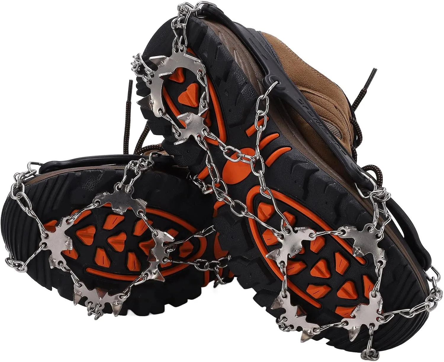 Ice Cleats Strong Stainless Steel Spikes TPE Non Slip Traction Crampons Hiking Outdoor Activity