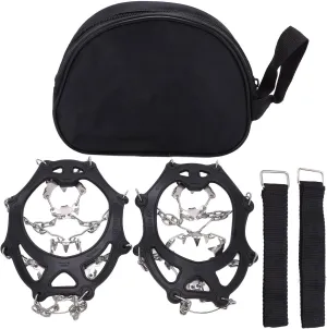 Ice Cleats Strong Stainless Steel Spikes TPE Non Slip Traction Crampons Hiking Outdoor Activity