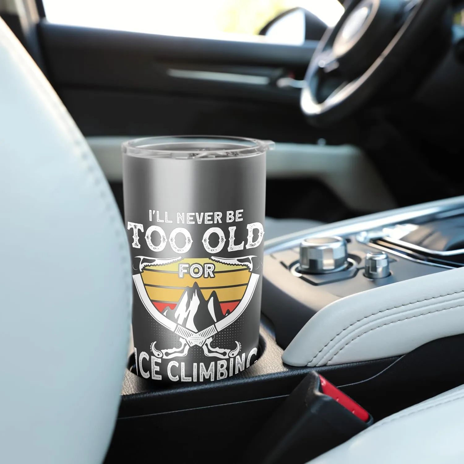 Ice climber: never too old for ice climbing, ice climbing Stainless Steel Insulated Tumbler