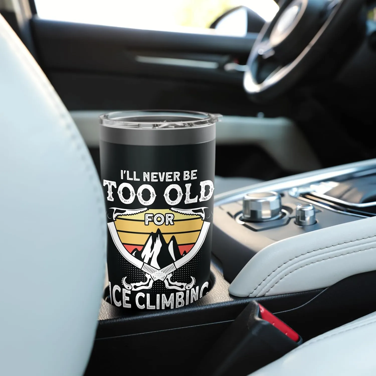 Ice climber: never too old for ice climbing, ice climbing Stainless Steel Insulated Tumbler