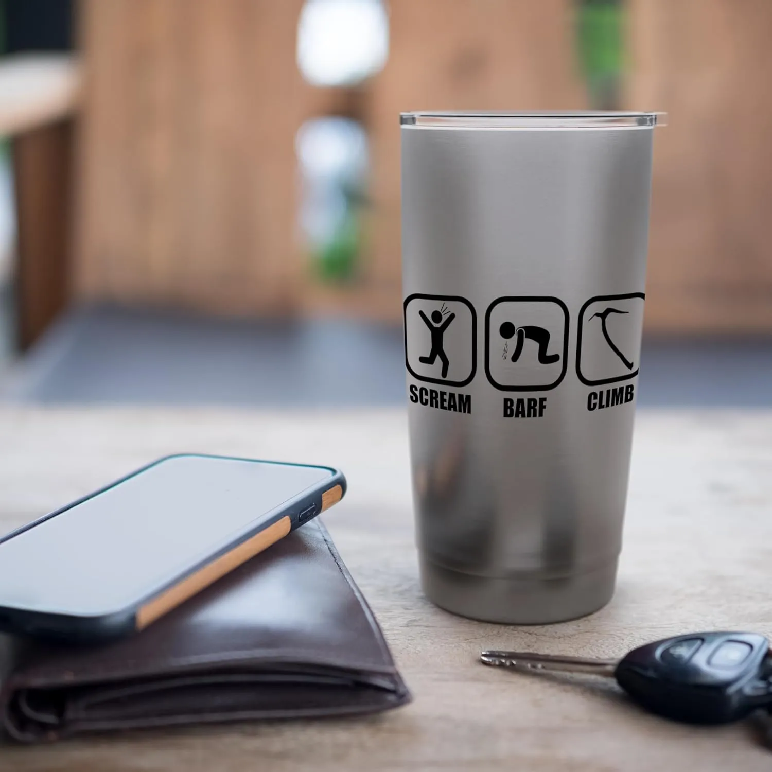 Ice Climbing Axe Scream & Barf! Stainless Steel Insulated Tumbler