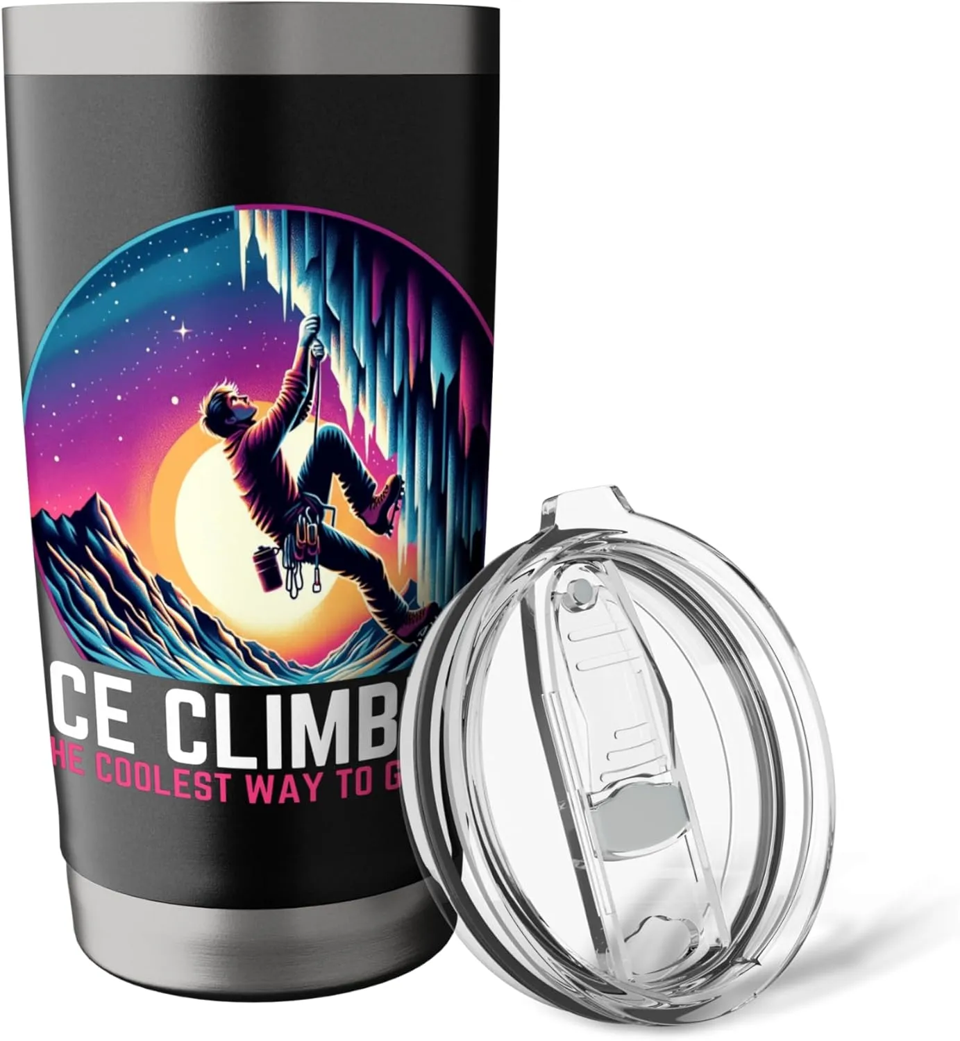 Ice Climbing The Coolest Way to Get Up! Ice Snow Climber Stainless Steel Insulated Tumbler