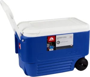 Ice Cooler 38 Quart Rolling Ice Chest With Wheels - Stainless Steel