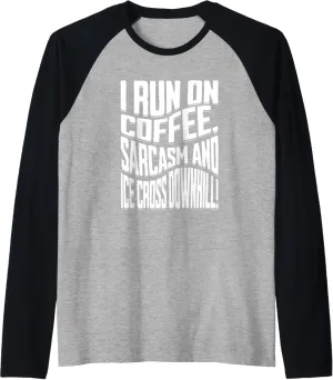 ice cross downhiller snow alpine sledding Ice Cross Downhill Raglan Baseball Tee
