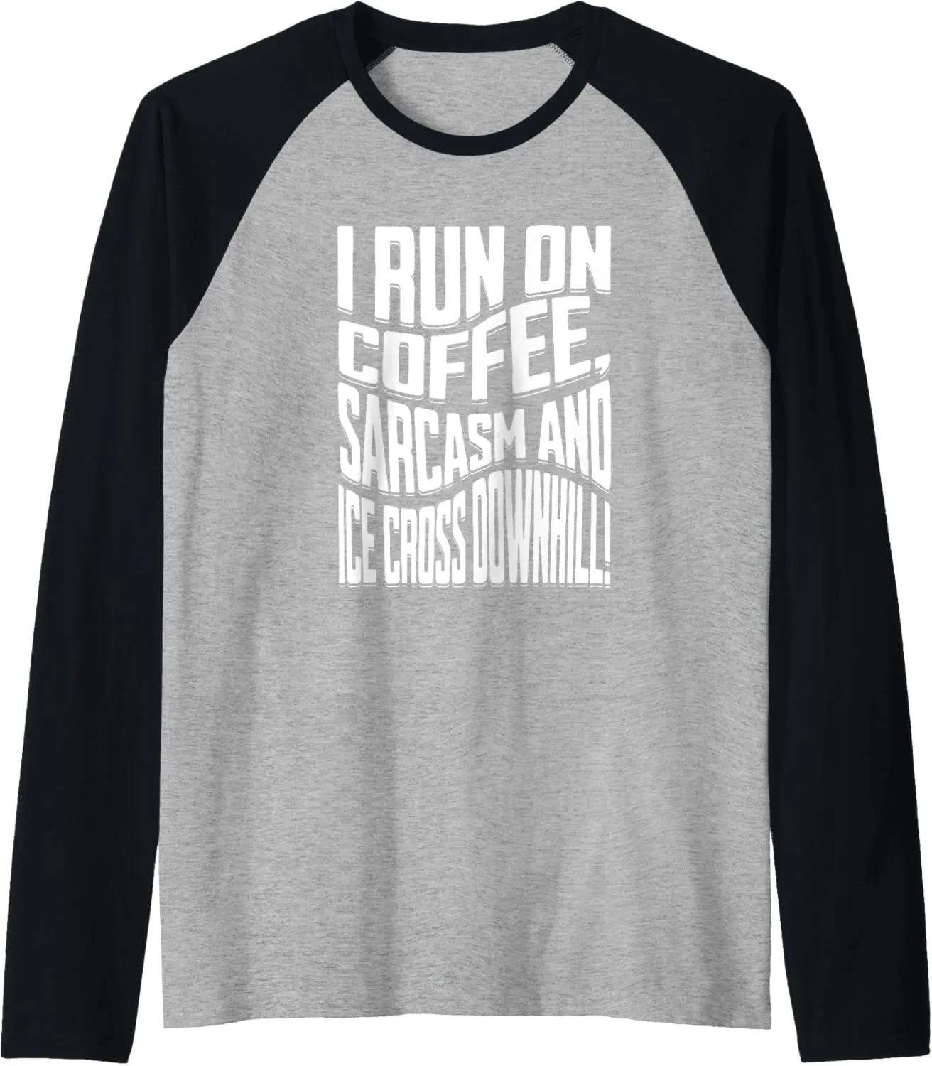 ice cross downhiller snow alpine sledding Ice Cross Downhill Raglan Baseball Tee