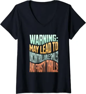 ice cross downhiller snow alpine sledding Ice Cross Downhill V-Neck T-Shirt