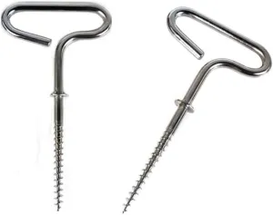 Ice Fishing Spiral Drill Nails Ice Auger for Camping Outdoor 2 Packs (T Shape)