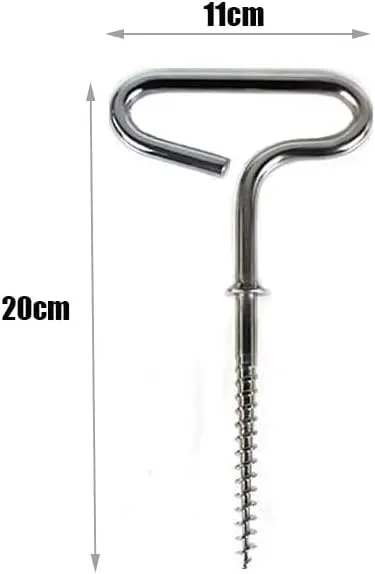 Ice Fishing Spiral Drill Nails Ice Auger for Camping Outdoor 2 Packs (T Shape)