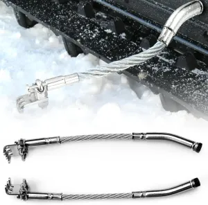 Ice Scratchers Snowmobile Kit（With Claw） Compatible with Polaris, Arctic Cat, Ski-Doo, and Lynx – Cable Ice Scratchers Set for Reverse & Non-Reverse Gear Snowmobiles with Track Heights Over 2.5"