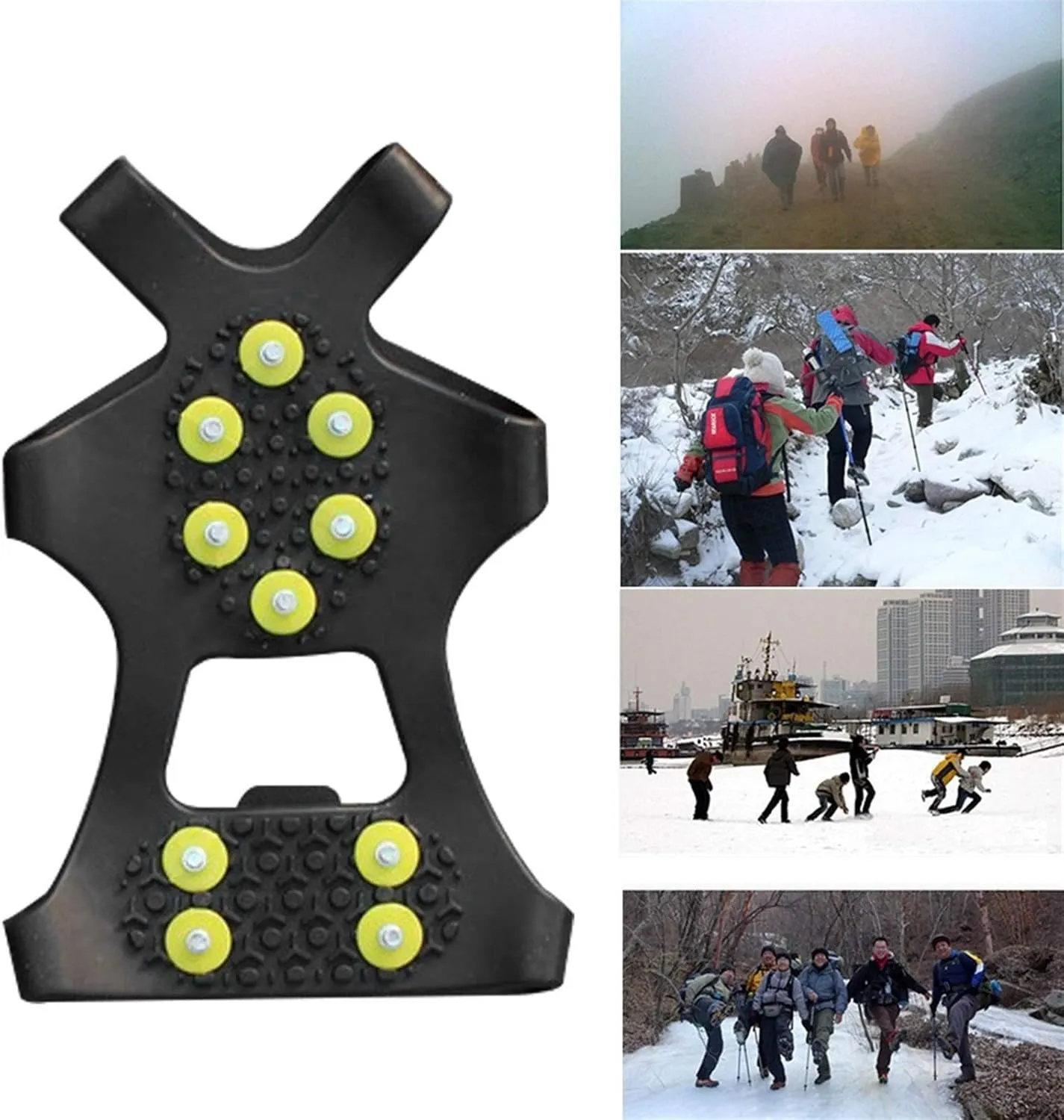 Ice Snow Grips S M L Non Slip Snow Shoe Spikes Winter Anti Slip Grips Cleats Crampons Climbing Outdoor Shoes Cover Crampons Ice Grips for Shoes