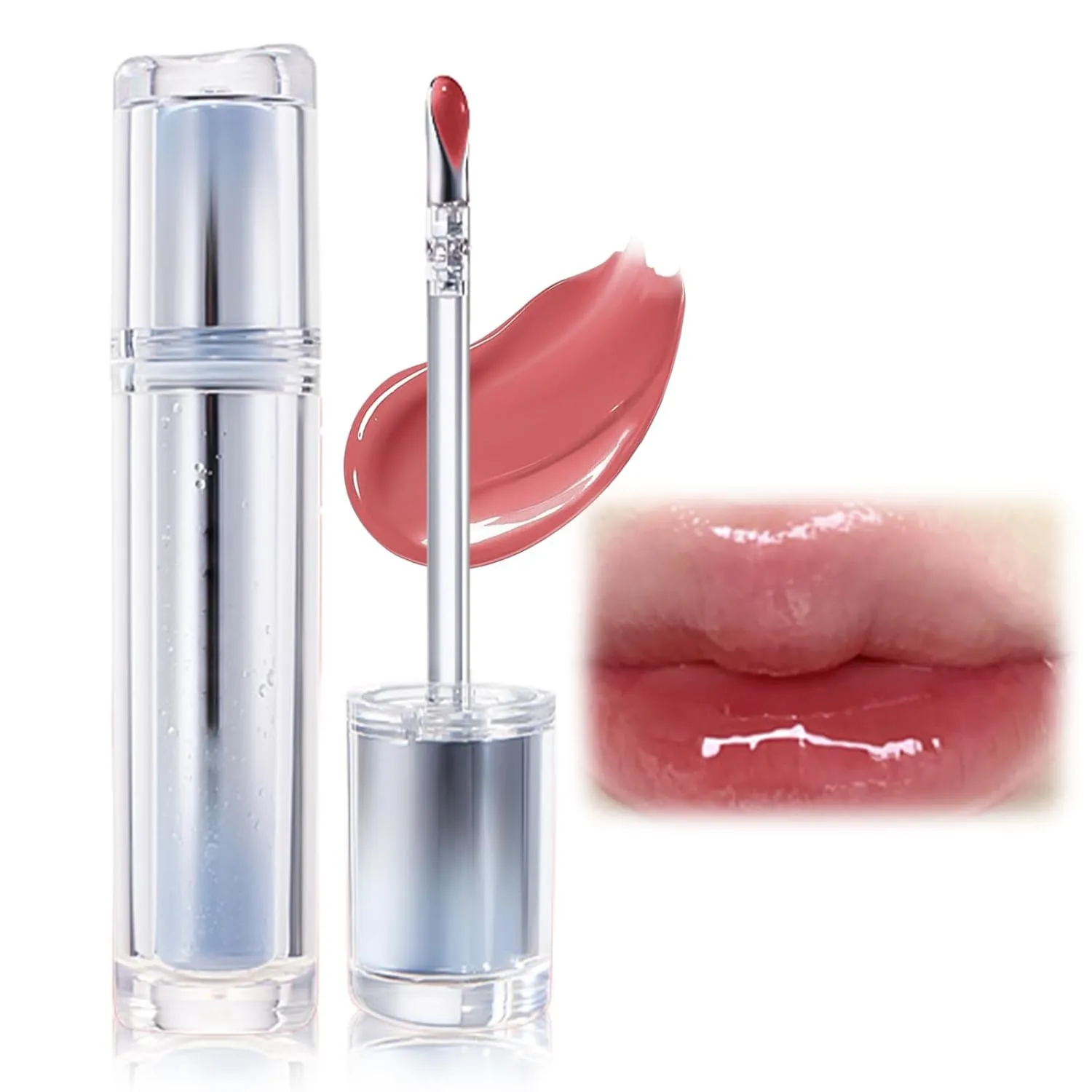 Ice Watery Lip Gloss, 2025 Upgrade Ice Iron Tinted Lip Tint, Moisturizing Jelly Hydrating Lipgloss for Women, Nonstick Tinted Gloss Lip Oil, Transfer Proof Mirror Watery Lip Glaze (#10, One Size)