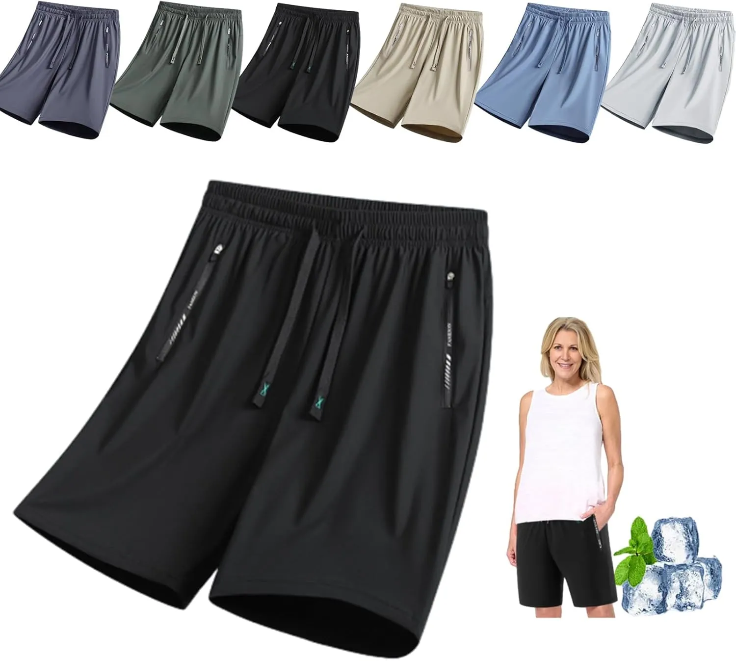 Iced Active Shorts for Senior Women, IcedActive Women's Ice Silk Shorts Over 50