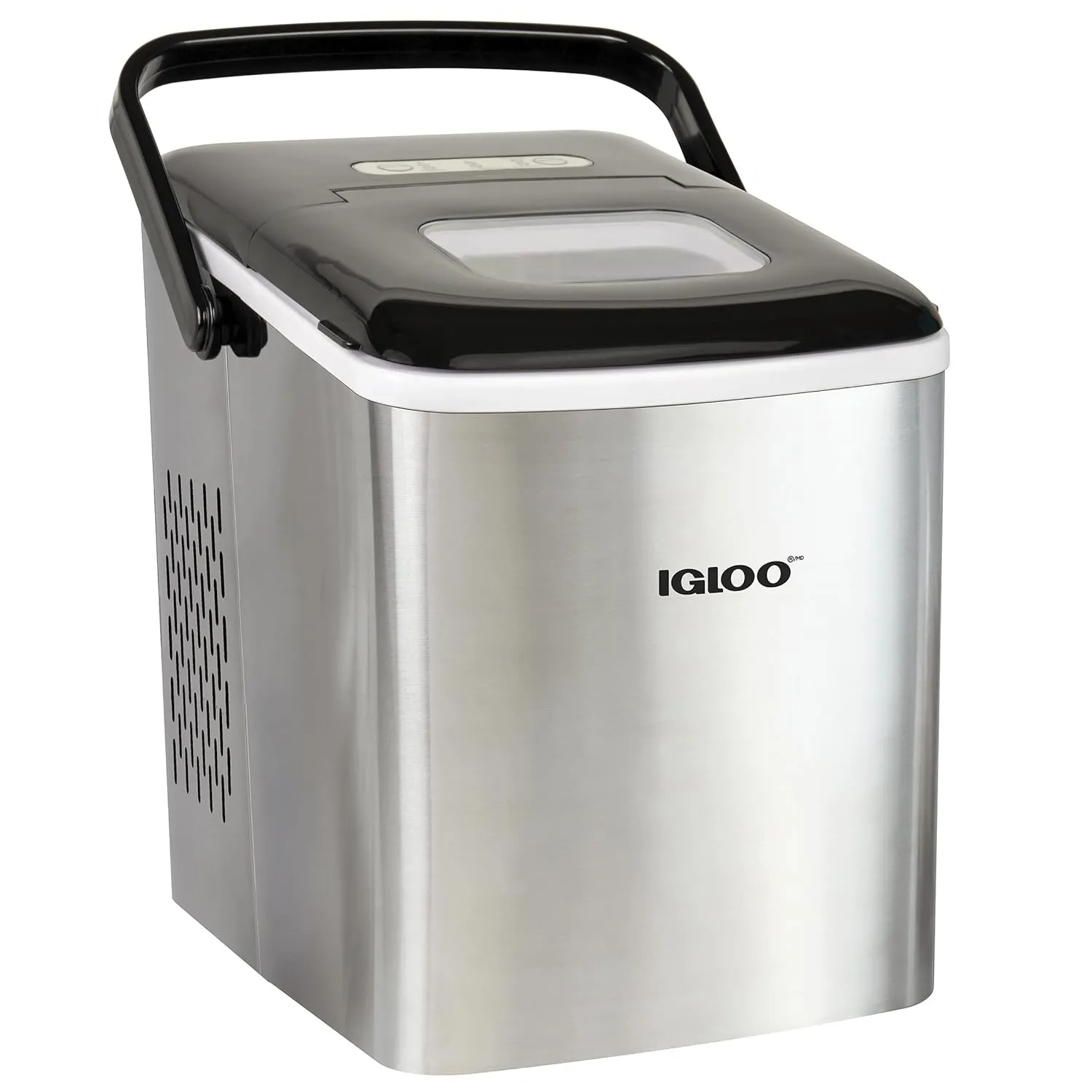 Igloo Automatic Self-Cleaning Portable Electric Countertop Ice Maker Machine with Handle, 26 Pounds in 24 Hours, 9 Ice Cubes Ready in 7 Minutes, with Ice Scoop and Basket, Stainless Steel