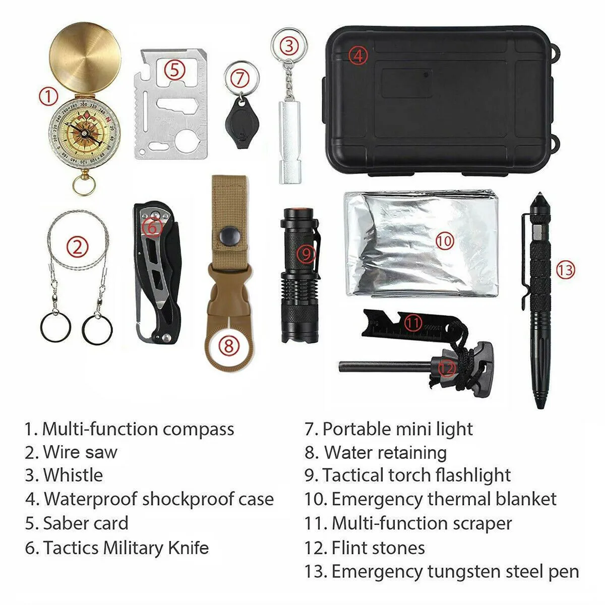 in Efficient returns Emergency Real-time Camping Safety 14 Survival And Gear Kit 1 Outdoor