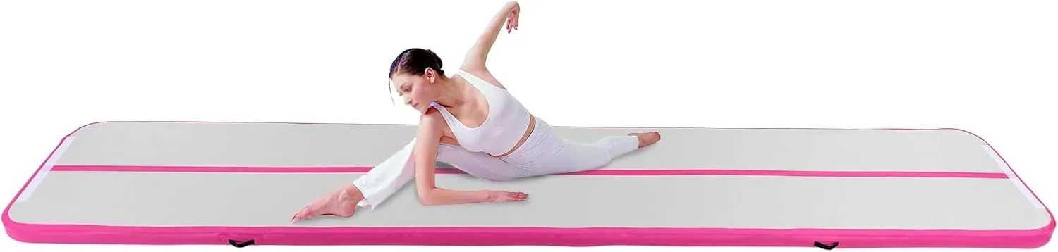 Inflatable Air Gymnastics Mat Training Mats 16Ft 4 inches Thickness Air Tumbling Track Mat with Electric Air Pump, for Home Use/Gym/Yoga/Cheerleading