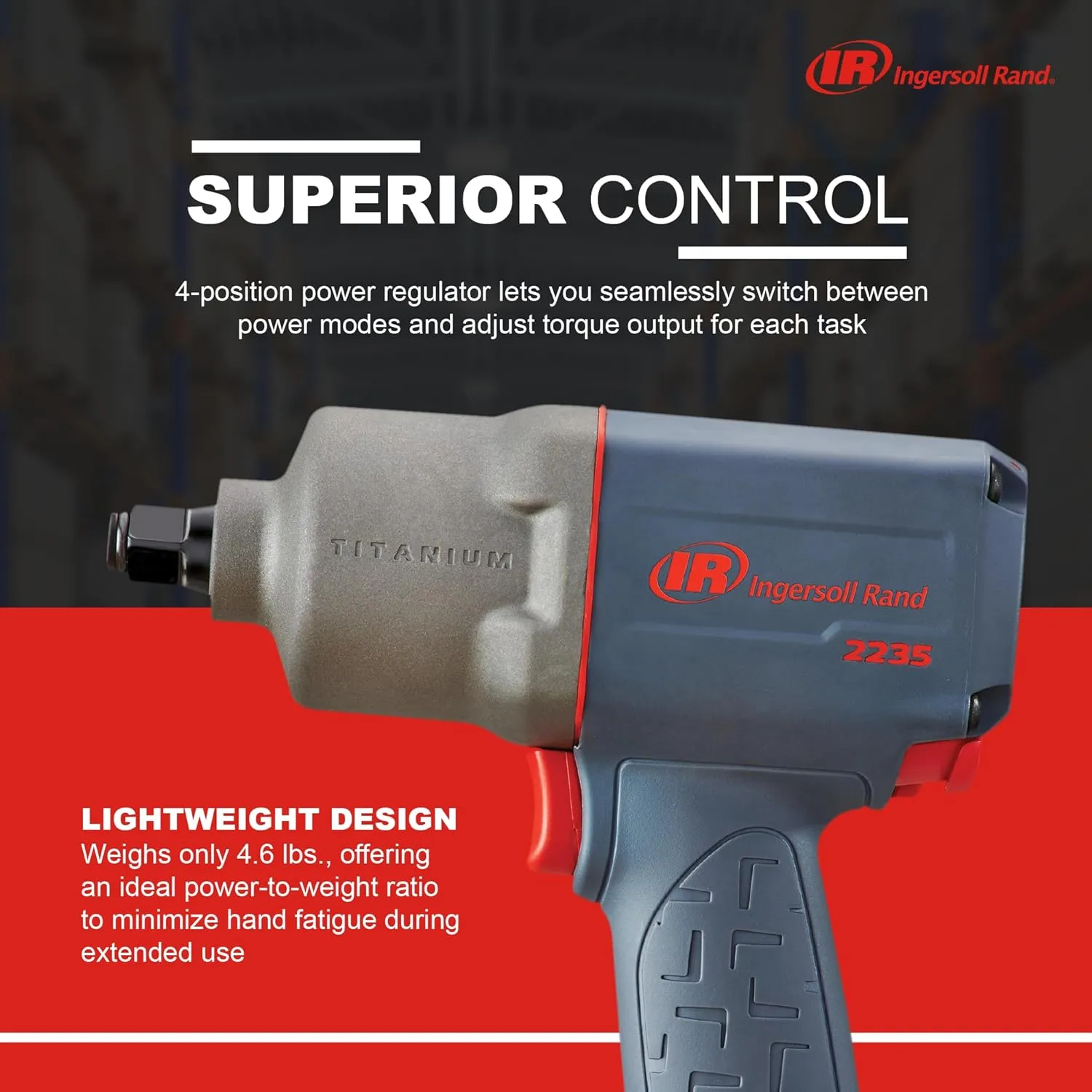Ingersoll Rand 2235TiMAX 1/2-Inch-Drive Air Impact Wrench with Up to 1,350 Foot-Pounds Torque Output