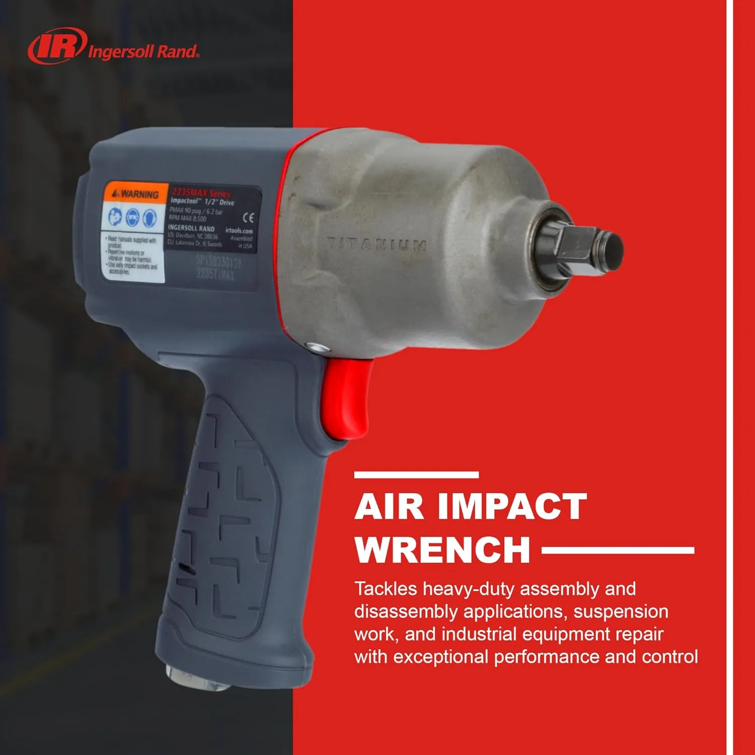 Ingersoll Rand 2235TiMAX 1/2-Inch-Drive Air Impact Wrench with Up to 1,350 Foot-Pounds Torque Output
