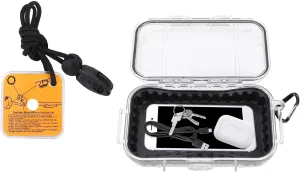 IP67 Waterproof Dry Box Protective Case & Signal Mirror Survival Reflective Mirror with Aim Indicator & Whistle