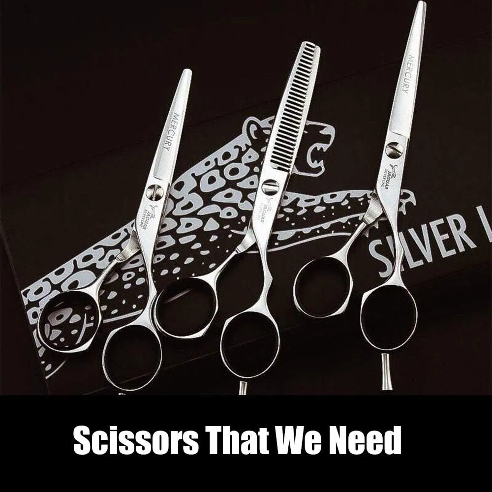 Jaguar Shears White Line Silver Ice 6" Professional, Ergonomic, Steel Hair Cutting, Trimming