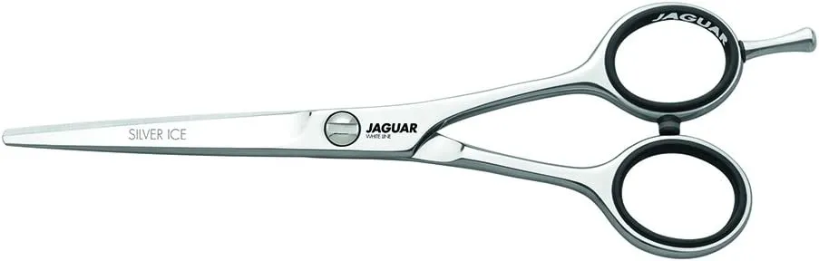 Jaguar Shears White Line Silver Ice 6" Professional, Ergonomic, Steel Hair Cutting, Trimming