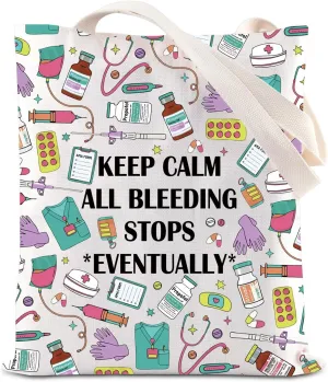 JNIAP BLEEDING STOPS Grocery Bag Wound Care Therapist Gift Medical ED Nurse Shouder Bag Nurse Survival Kit Tote Bag