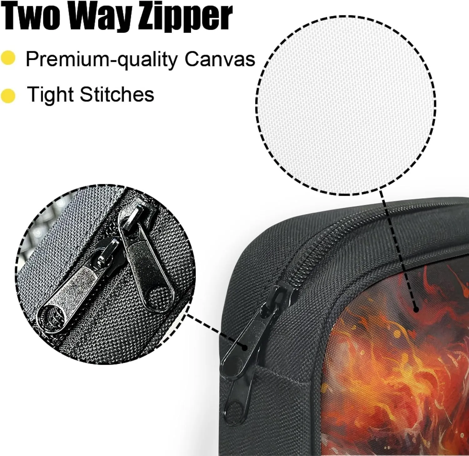 JooMeryer Men Women Novelty 3D Animal Printed Large Capacity Waterproof Bible Bag Bible Cover Case,Anger Fire Wolf