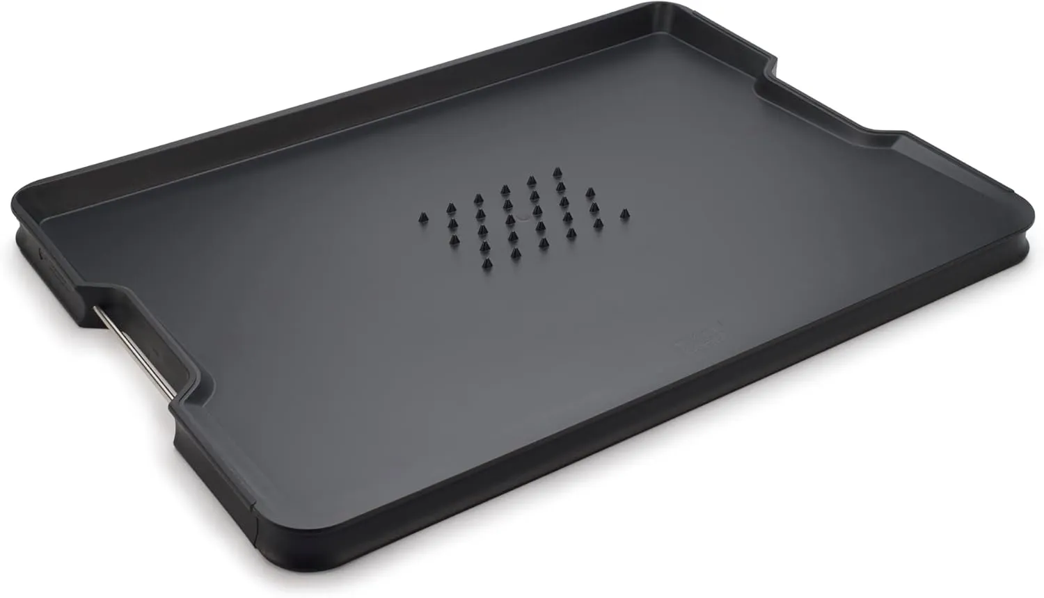 Joseph Joseph Cut&Carve Plus - Non-Slip, Multi-Function, Double-Sided Cutting Board for Food Preparation and Carving- Dishwasher Safe, Large – Black