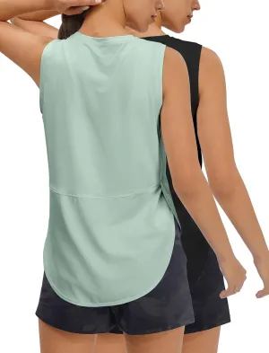 JOYSPELS Ice Silk Workout Tank Tops for Women Cool-Dry Sleeveless Loose Fit Yoga Shirts Athletic
