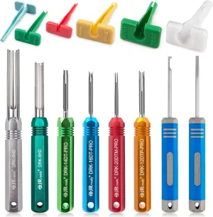 JRready ST5257-PRO Deutsch Connector Tool Kit for 4#8#16#12#20# Solid/Stamped Contacts 6-22 AWG, with Plastic DRK-RT1 Pin Removal Tool for Deutsch DT,DTM,DTP,DTV,HD Series Connector Release Tool