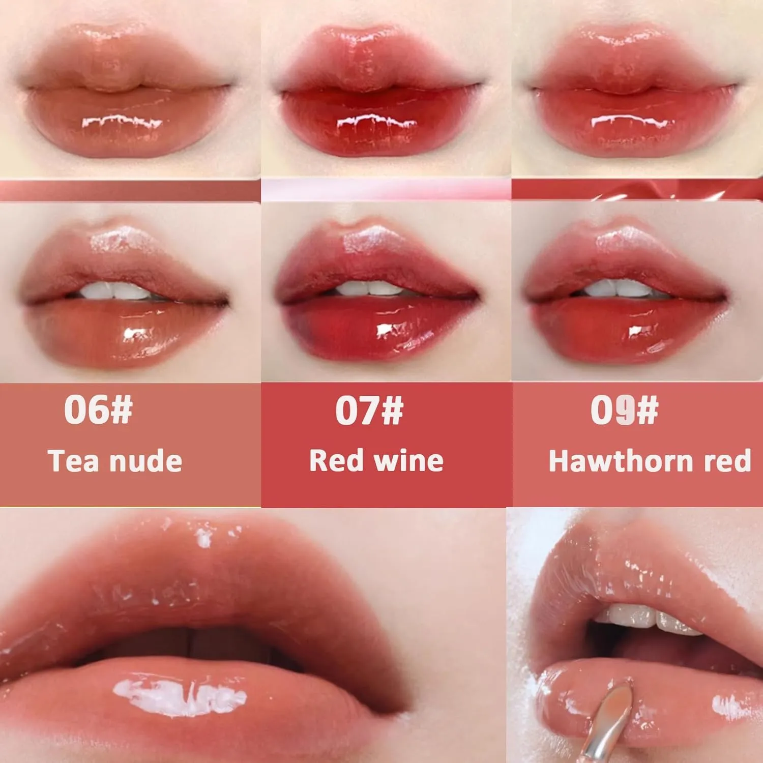 Judy Doll Lip Gloss, Judy Doll Ice Watery Lip Gloss, Judy Doll Lip Gloss Clear, Jelly Moisturizing Light Nonstick Tinted (05#)