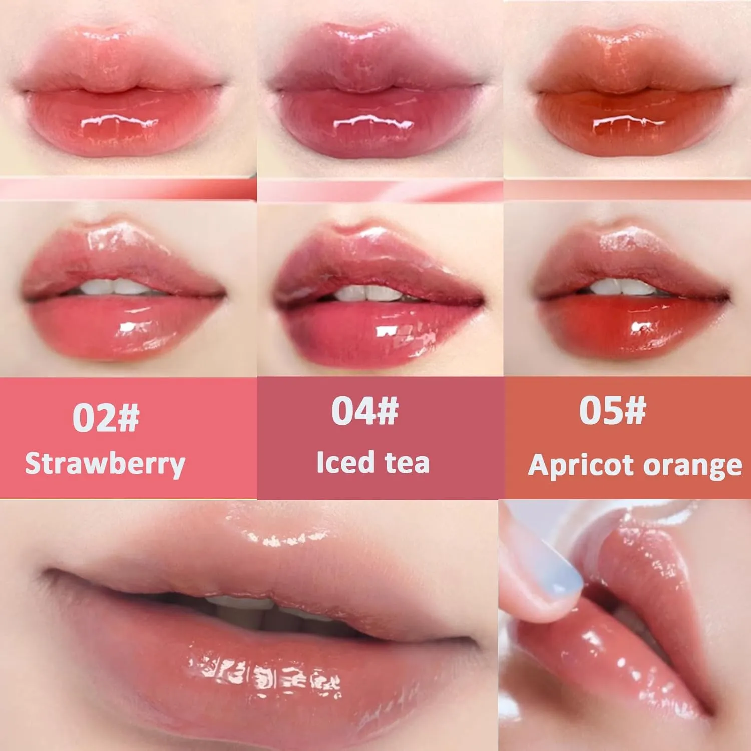 Judy Doll Lip Gloss, Judy Doll Ice Watery Lip Gloss, Judy Doll Lip Gloss Clear, Jelly Moisturizing Light Nonstick Tinted (05#)