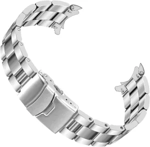 Juntan Stainless Steel Curved Solid End Tapered Watch Band, 18mm 20mm 21mm 22mm Watch Bands Metal Watch Strap Bracelet Deployment Double FlipLock Buckle Silver Black Silver Gold