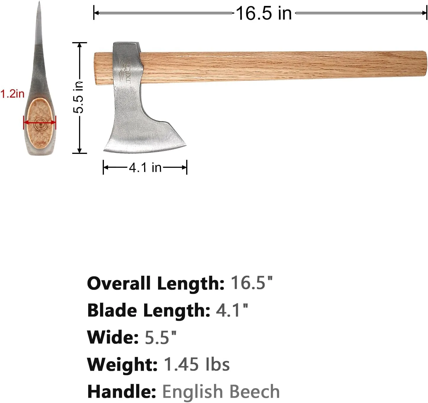 JXE JXO Throwing Tomahawks 2Pack, Throwing Axes 16.5" Hickory Handle - Forged Axes for Axe Throwing