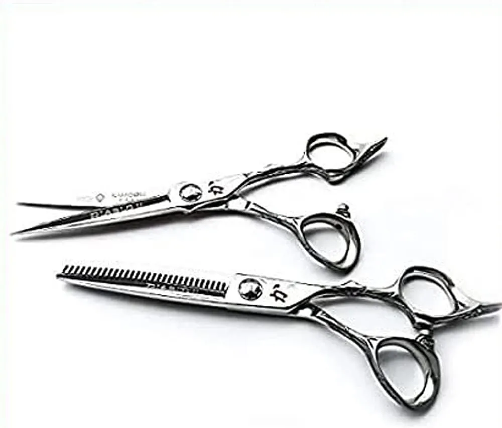 Kamisori Beauty - Diablo II Professional Shear Set - 5.0, 5.5, or 6.0 with 30 Tooth Texturizer - Takefu Cobalt steel (Made in Japan) (5.5 Set)