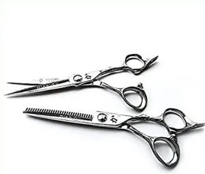 Kamisori Beauty - Diablo II Professional Shear Set - 5.0, 5.5, or 6.0 with 30 Tooth Texturizer - Takefu Cobalt steel (Made in Japan) (5.5 Set)
