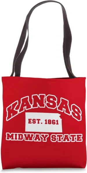 Kansas Souvenir Vacation The Midway State Est 1861 Adults Tote Bag