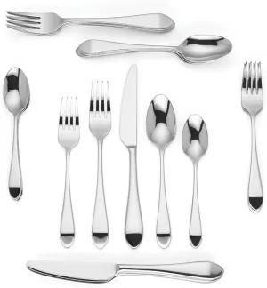 Kate Spade New York Charlotte Street 20-Piece Flatware Set, 4.30 LB, Metallic