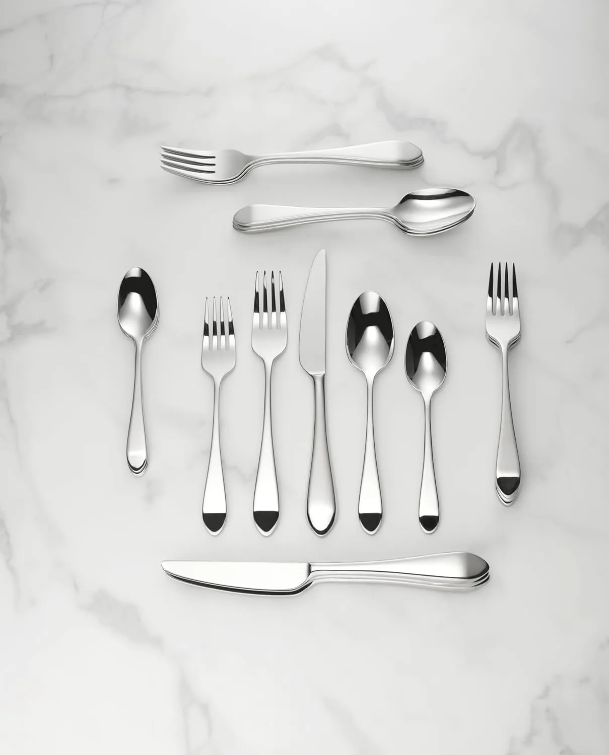 Kate Spade New York Charlotte Street 20-Piece Flatware Set, 4.30 LB, Metallic