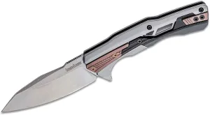 Kershaw Endgame Pocket Knife, 3.25" D2 Carbon Steel Spear Point Blade, Manual Flipper Opening, Frame Lock, Reversible Deep-Carry Pocketclip