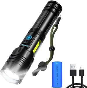 KEWAYO S20000 LED Tactical Flashlight - 20000 Lumens Super Bright, Waterproof & Shockproof - Mid-Size Powerful Light for Camping, Hiking & Emergency Survival