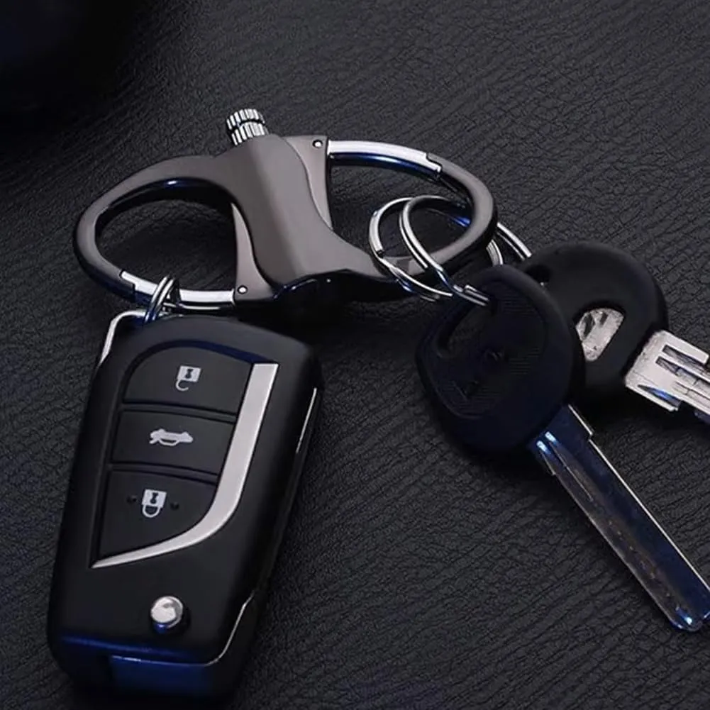 Key Chain Lighter Match, Keychain Lighter, Metal Keychains Lighters for Outdoor Car and Home, Metal Mini Waterproof Key Ring Lighterss, Reusable Survival Big Camper Keychains Lighters Stick(2PCS)