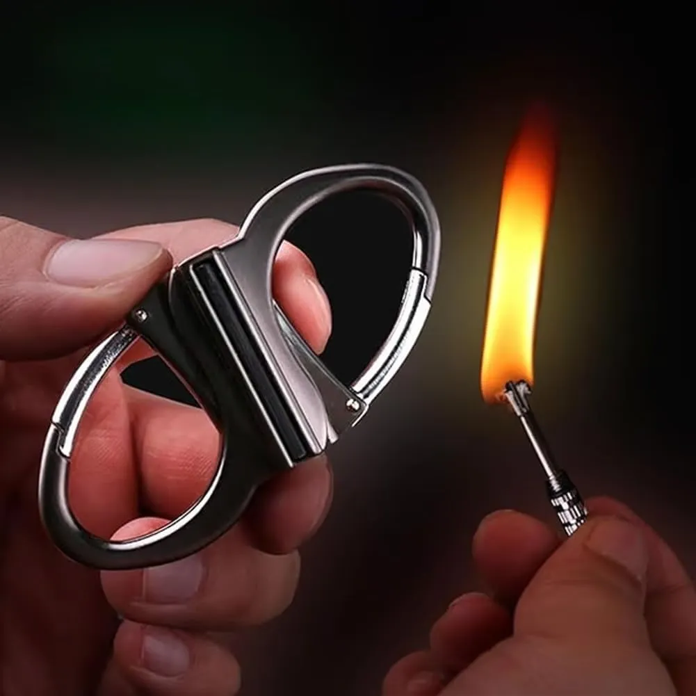 Key Chain Lighter Match, Keychain Lighter, Metal Keychains Lighters for Outdoor Car and Home, Metal Mini Waterproof Key Ring Lighterss, Reusable Survival Big Camper Keychains Lighters Stick(2PCS)