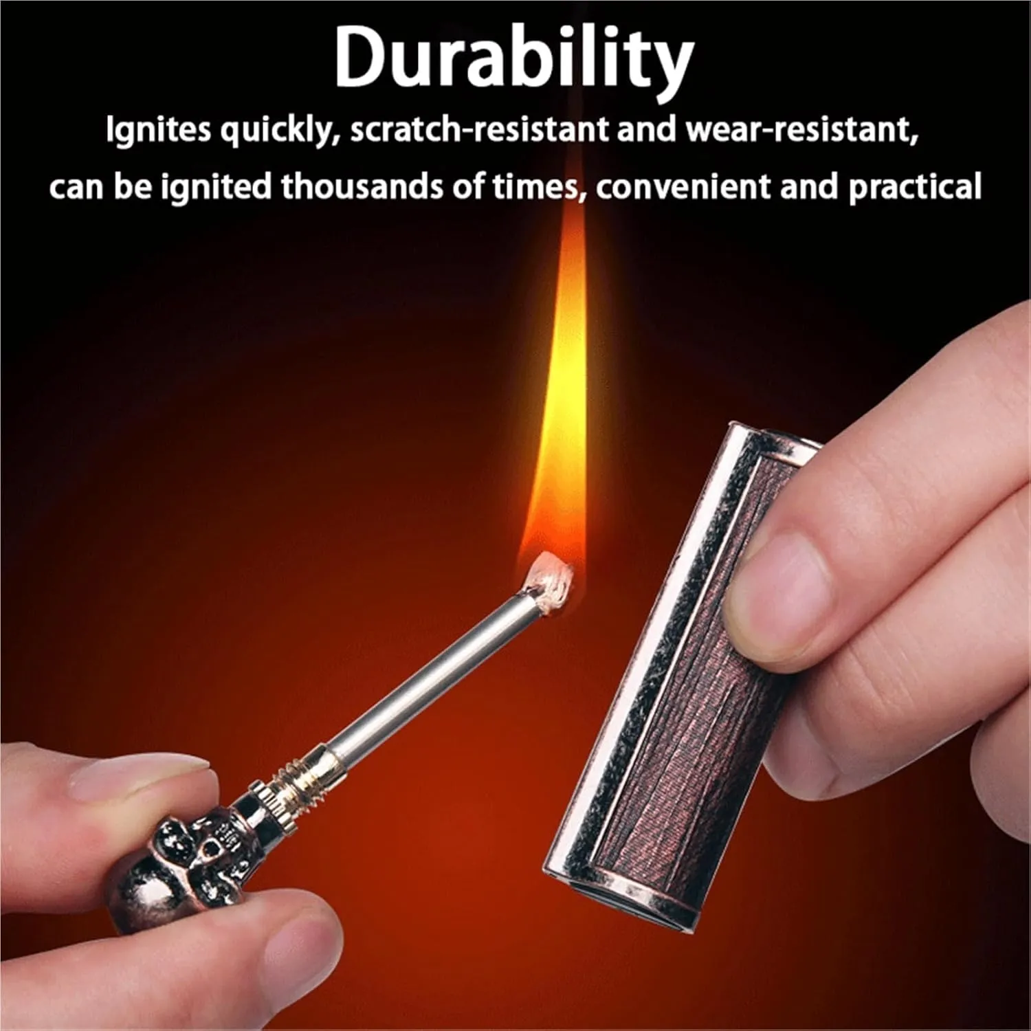 Keychain Kerosene Lighter, Vintage Embossed Match Lighter, Compact and Portable, Windproof and Waterproof, Suitable for Camping/Hiking (Kerosene not Included)(Copper1)