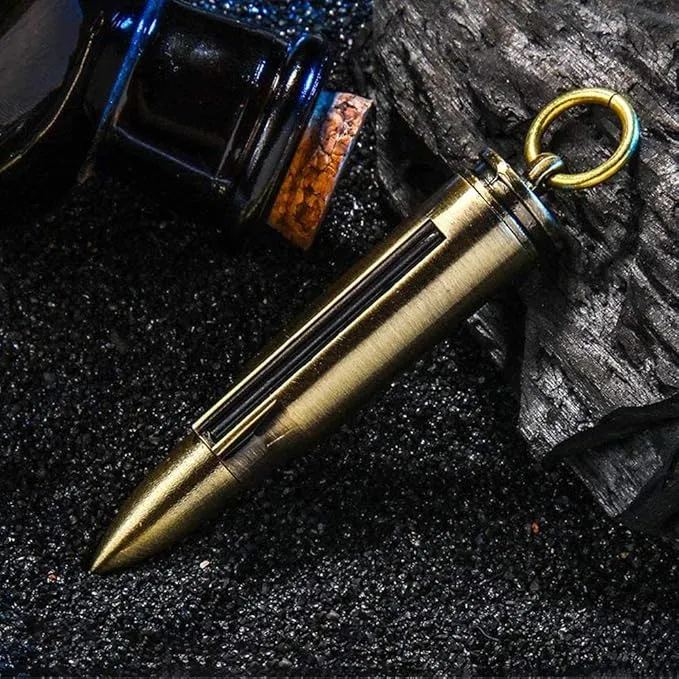 Keychain Matchstick Fire Starters, Waterproof Permanent Metal Match with Flint Matchstick, Portable Kerosene Refillable Lighter for Emergency Survival Gear